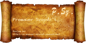 Premauer Szovát névjegykártya